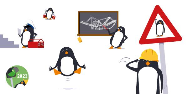 verschillende situaties van de pinguïn uit de 2023 campagne